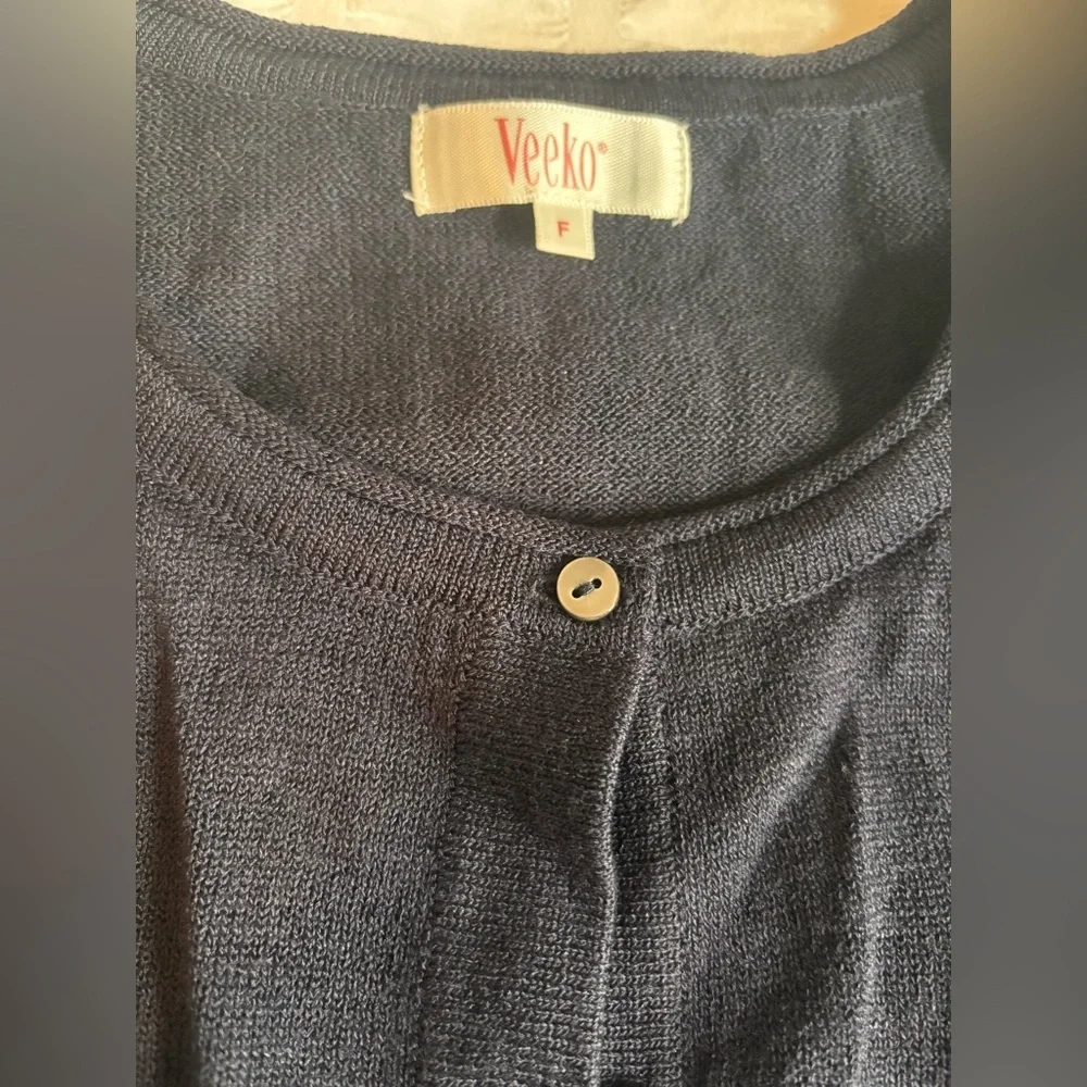 Classic Navy Blue Women's Cardigan - Picture 9 of 10